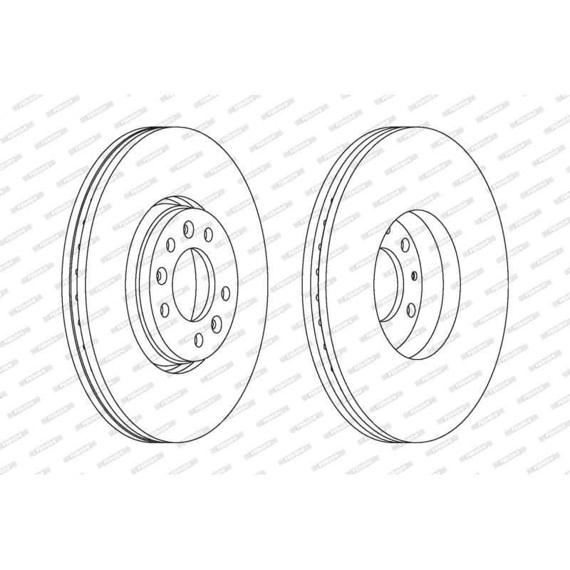 Jeu de 2 disques de frein avant FERODO DDF1615C - Visuel 1