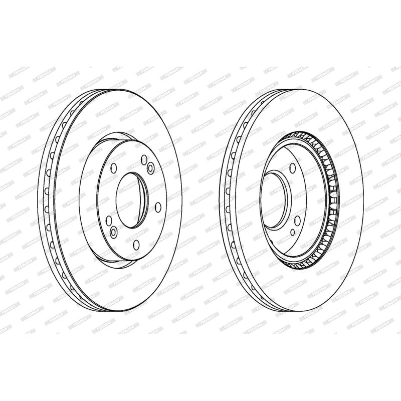 Jeu de 2 disques de frein avant FERODO DDF1619 - Visuel 1