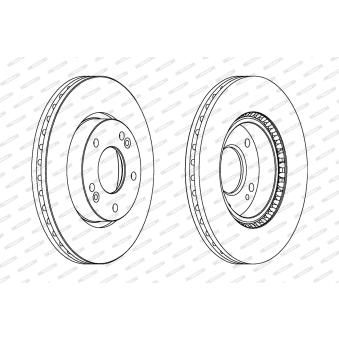 Jeu de 2 disques de frein avant FERODO DDF1619C pour MAZDA MX-3 2.4 - 174cv