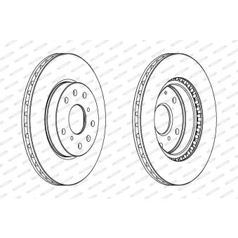 Jeu de 2 disques de frein avant FERODO DDF1620C pour MAZDA 3 1,5 VVTi - 110cv