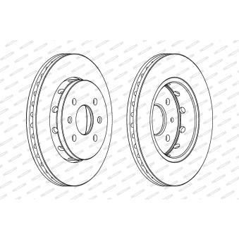 Jeu de 2 disques de frein avant FERODO OEM 0K2N233251