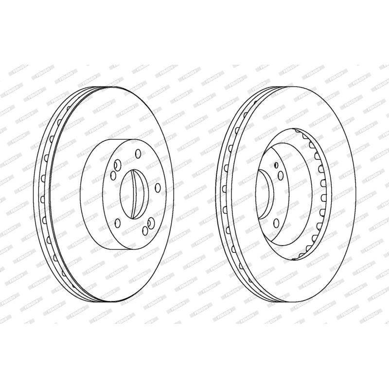 Jeu de 2 disques de frein avant FERODO DDF1630 - Visuel 1