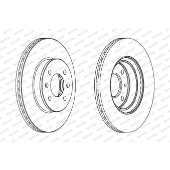 Jeu de 2 disques de frein avant FERODO DDF1636C pour FORD TRANSIT 1.5 CRDi GLS - 110cv