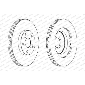 Jeu de 2 disques de frein avant FERODO [DDF1646C]