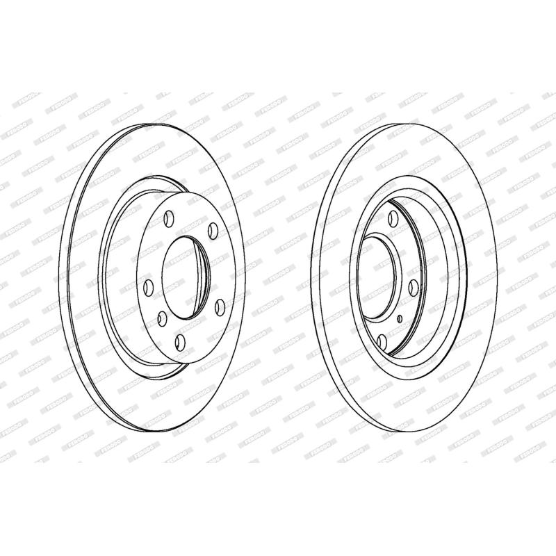 Jeu de 2 disques de frein arrière FERODO DDF1651 - Visuel 1