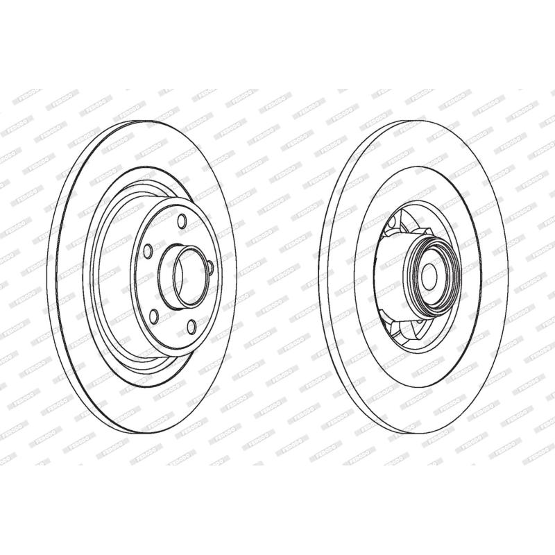 Jeu de 2 disques de frein arrière FERODO DDF1654-1 - Visuel 1