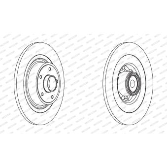 Jeu de 2 disques de frein arrière FERODO OEM 8200663193