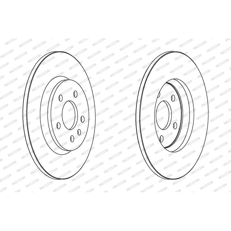 Jeu de 2 disques de frein arrière FERODO DDF1666C - Visuel 1