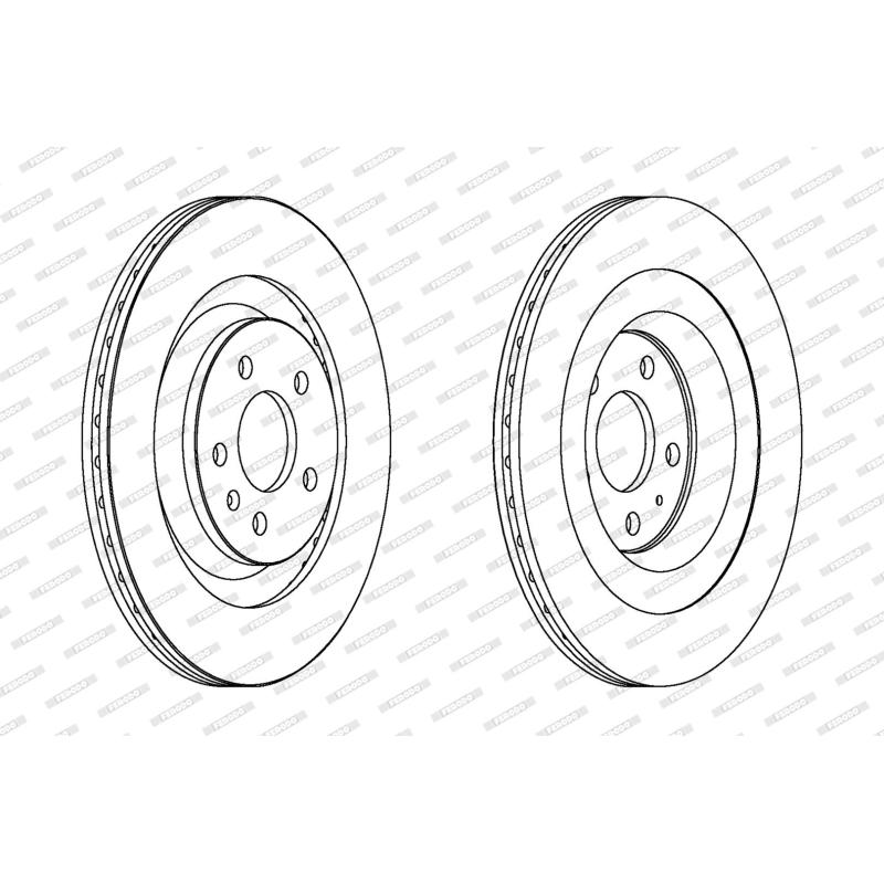 Jeu de 2 disques de frein arrière FERODO DDF1667 - Visuel 1