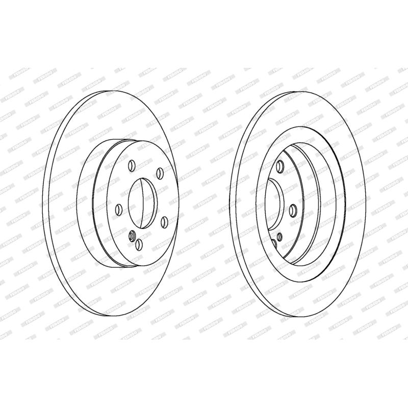 Jeu de 2 disques de frein arrière FERODO DDF1691C - Visuel 1