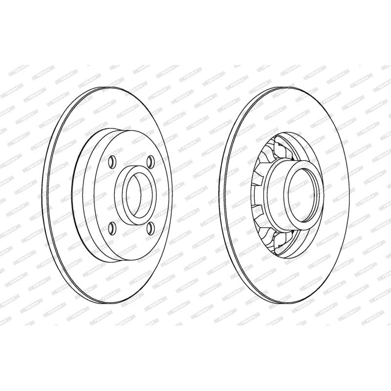 Jeu de 2 disques de frein arrière FERODO DDF1696C-1 - Visuel 1