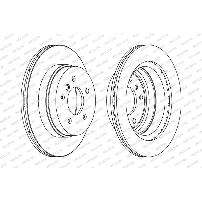 Jeu de 2 disques de frein arrière FERODO DDF1697 - Visuel 1