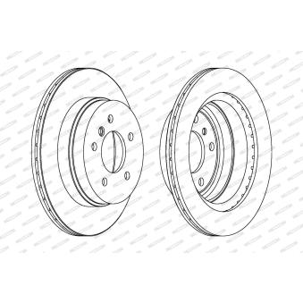 Jeu de 2 disques de frein arrière FERODO OEM 34216764651