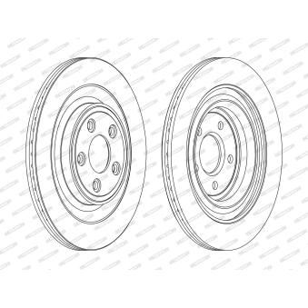 Jeu de 2 disques de frein arrière FERODO DDF1703C pour JAGUAR XF 4.2 Kompressor - 416cv