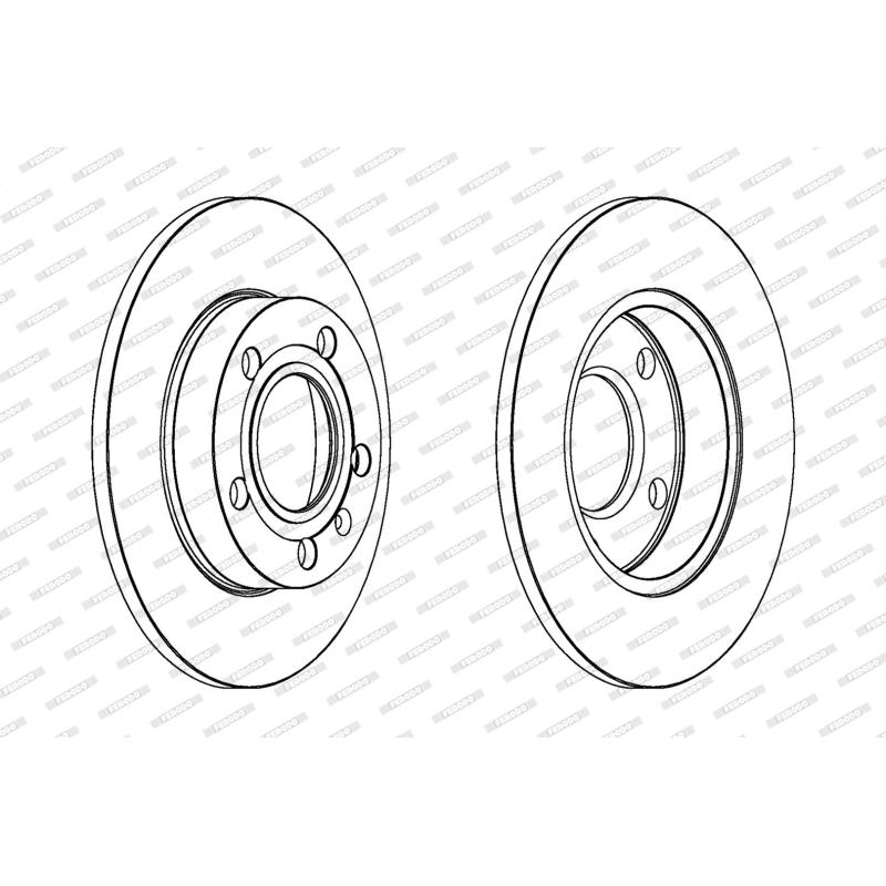 Jeu de 2 disques de frein arrière FERODO DDF1709C - Visuel 1