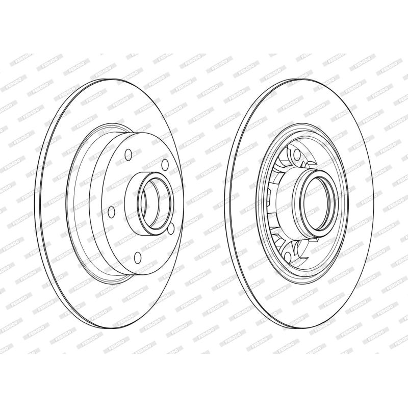 Jeu de 2 disques de frein arrière FERODO DDF1730-1 - Visuel 1