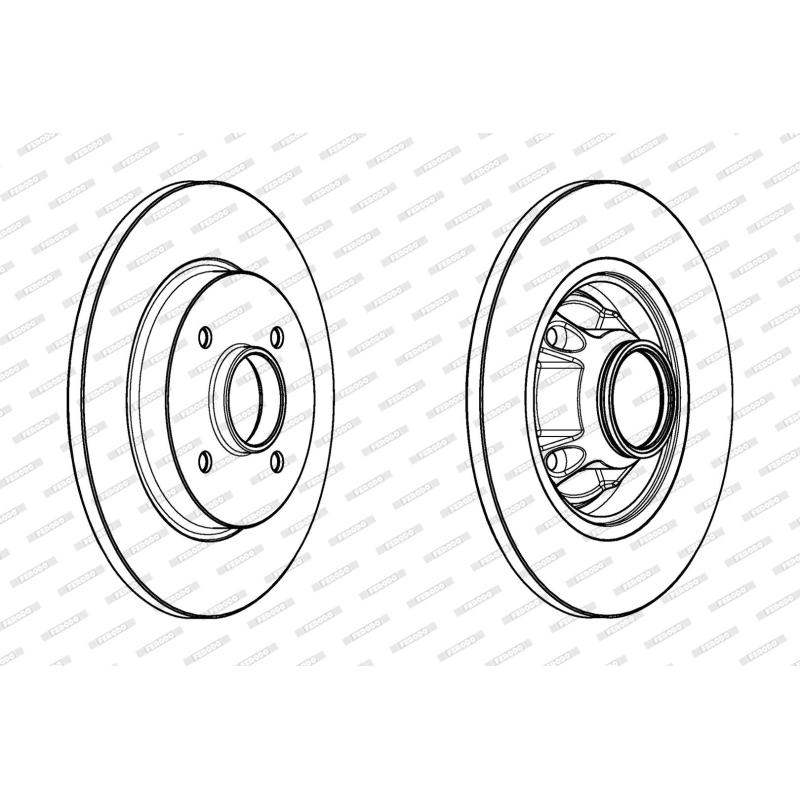 Jeu de 2 disques de frein arrière FERODO DDF1735-1 - Visuel 1