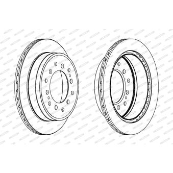 Jeu de 2 disques de frein arrière FERODO DDF1743C pour CHRYSLER GRAND VOYAGER 3.0 TD - 125cv