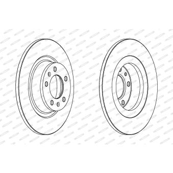 Jeu de 2 disques de frein arrière FERODO OEM 424914