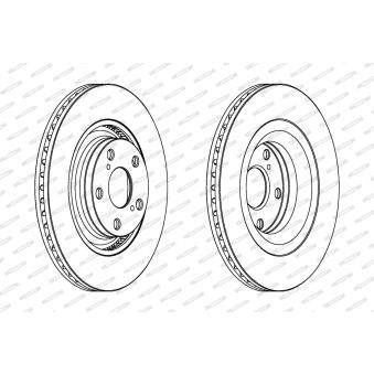 Jeu de 2 disques de frein avant FERODO OEM 4351205090