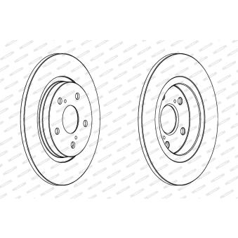 Jeu de 2 disques de frein arrière FERODO DDF1755C pour TOYOTA AVENSIS 2.0 D-4D - 124cv