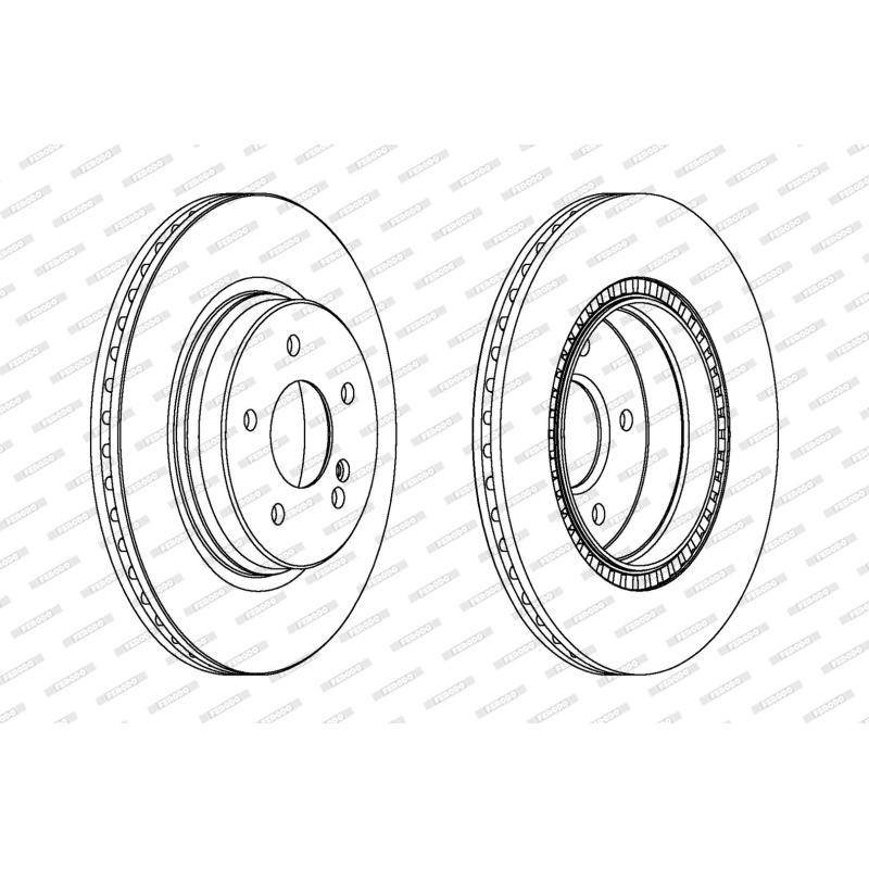Jeu de 2 disques de frein arrière FERODO DDF1764 - Visuel 1