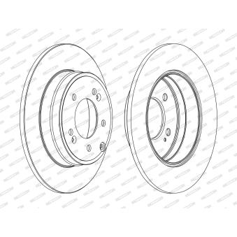 Jeu de 2 disques de frein arrière FERODO DDF1787C pour TOYOTA RAV 4 2.0 CVVT - 165cv