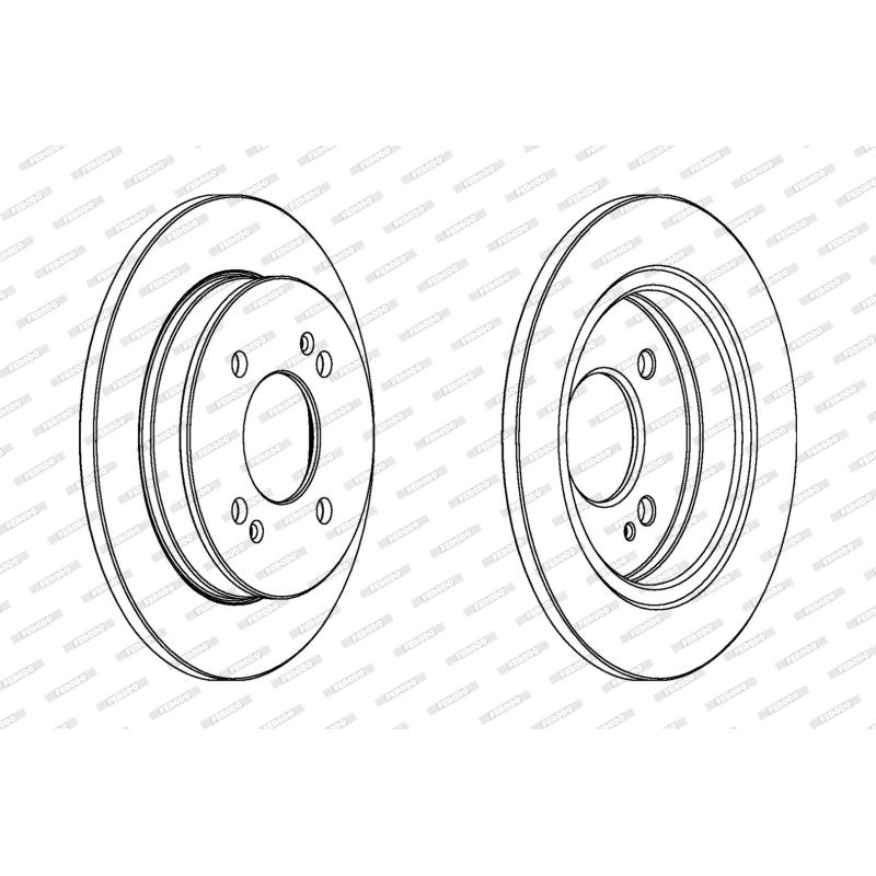 Jeu de 2 disques de frein arrière FERODO DDF1793C - Visuel 1
