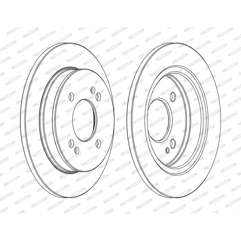 Jeu de 2 disques de frein arrière FERODO DDF1793C - Visuel 2