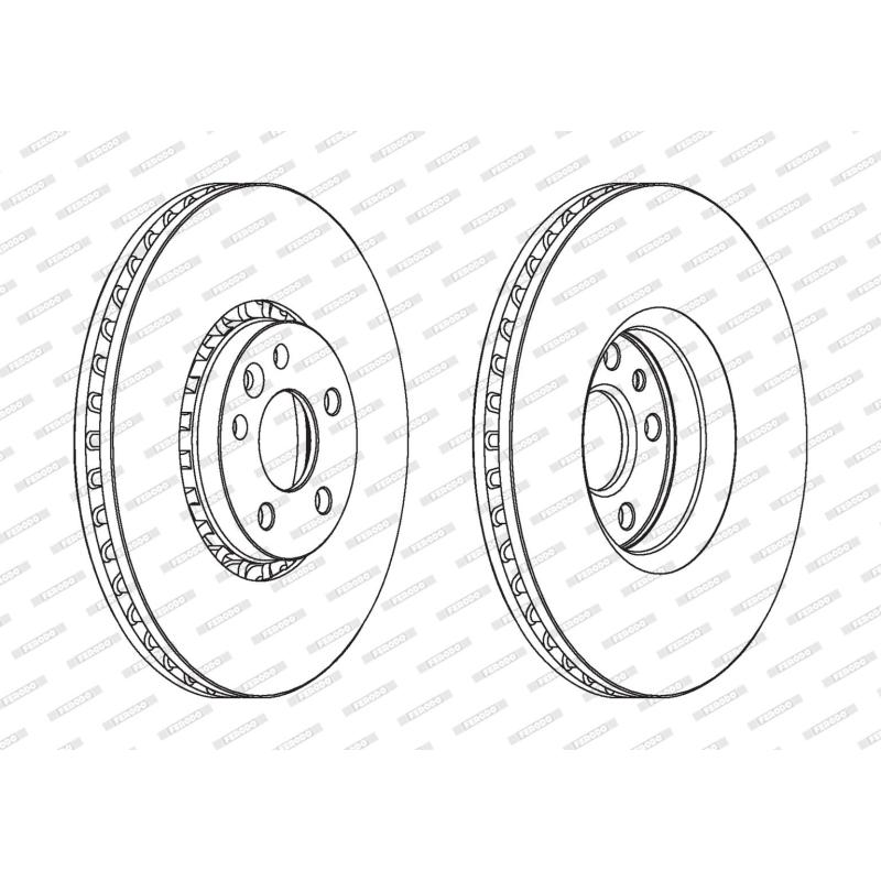 Jeu de 2 disques de frein avant FERODO DDF1801C-1 - Visuel 1