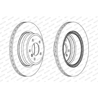 Jeu de 2 disques de frein arrière FERODO OEM 34216778649 Jeu de 2 disques de frein arrière FERODO OEM 34216778649