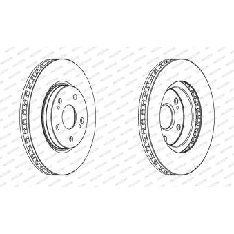 Jeu de 2 disques de frein avant FERODO DDF1814C pour DAEWOO ESPERO 200d - 150cv