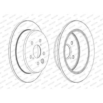 Jeu de 2 disques de frein arrière FERODO OEM 424310P010 Jeu de 2 disques de frein arrière FERODO OEM 424310P010