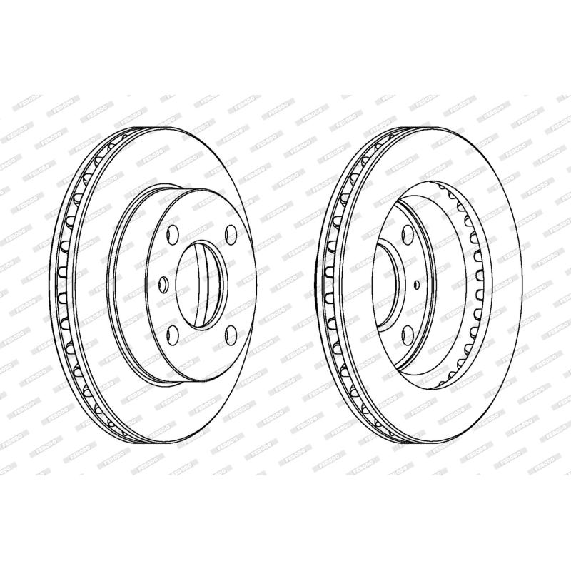 Jeu de 2 disques de frein avant FERODO DDF183 - Visuel 1