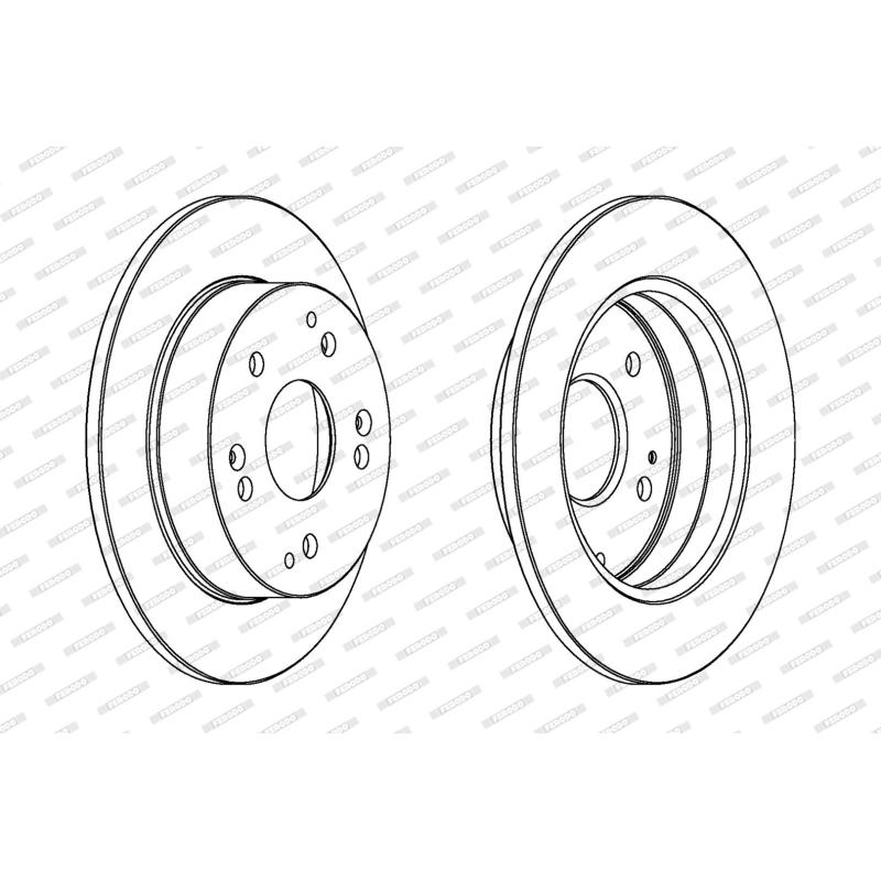 Jeu de 2 disques de frein arrière FERODO DDF1861C - Visuel 1