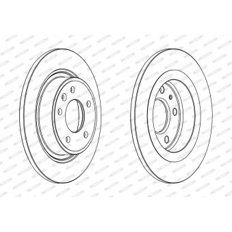 Jeu de 2 disques de frein arrière FERODO DDF1871C pour SEAT LEON 1.6 CDTi - 110cv