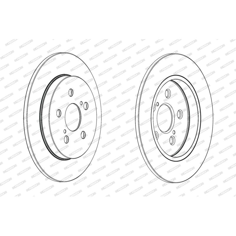 Jeu de 2 disques de frein arrière FERODO DDF1875C - Visuel 1