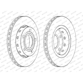 Jeu de 2 disques de frein arrière FERODO DDF1887C pour VOLKSWAGEN PASSAT 2.8 - 193cv