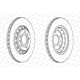 Jeu de 2 disques de frein arrière FERODO OEM 4E0615601K Jeu de 2 disques de frein arrière FERODO OEM 4E0615601K