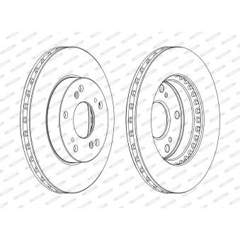 Jeu de 2 disques de frein avant FERODO OEM 45251SNA000