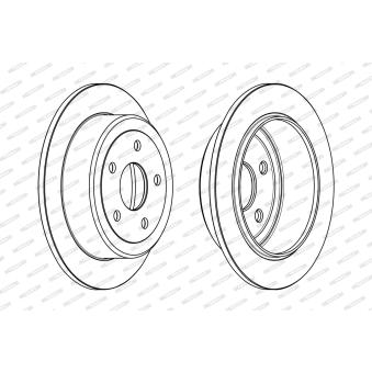 Jeu de 2 disques de frein arrière FERODO DDF1958C pour JEEP WRANGLER 2.8 CRD - 200cv