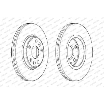 Jeu de 2 disques de frein avant FERODO OEM 7701208848