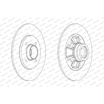 Jeu de 2 disques de frein arrière FERODO OEM 7701207611
