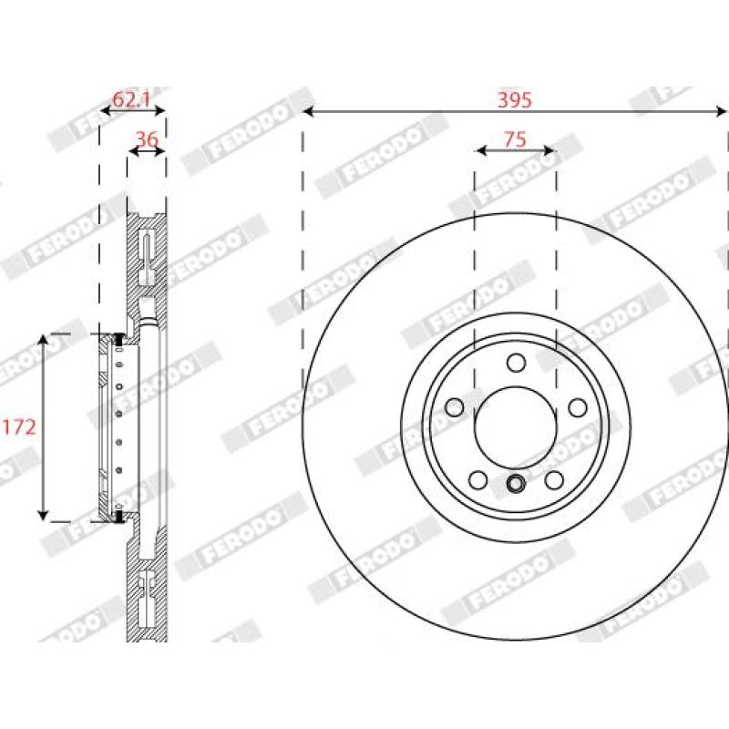 Disque de frein avant gauche FERODO DDF2041LVC-1 - Visuel 1
