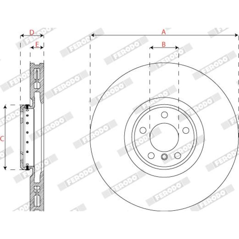 Disque de frein avant droit FERODO DDF2041RVC-1 - Visuel 2