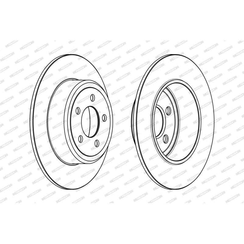 Jeu de 2 disques de frein arrière FERODO DDF2064C - Visuel 1