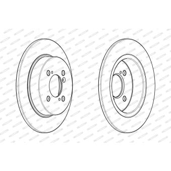 Jeu de 2 disques de frein arrière FERODO [DDF2071C]