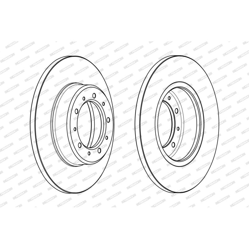 Jeu de 2 disques de frein arrière FERODO DDF2083C - Visuel 1