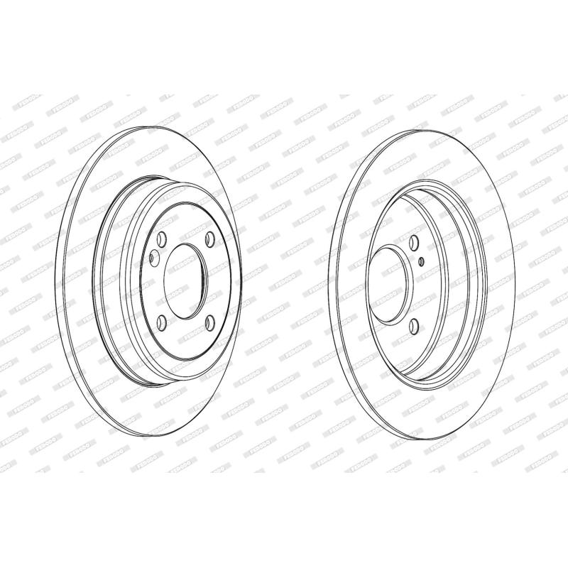 Jeu de 2 disques de frein arrière FERODO DDF2090C - Visuel 1