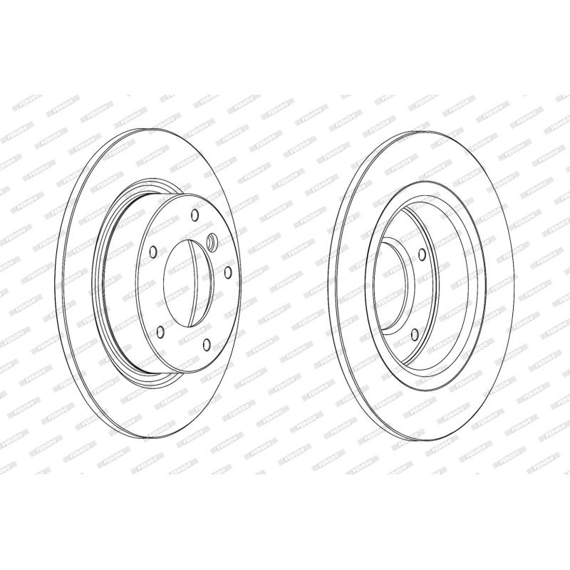 Jeu de 2 disques de frein arrière FERODO DDF2123C - Visuel 1